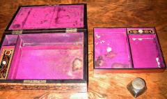 19C English Tunbridgeware Tabletop Stationary Box Micro Mosaic - 4749188