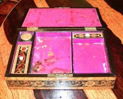 19C English Tunbridgeware Tabletop Stationary Box Micro Mosaic - 4749196