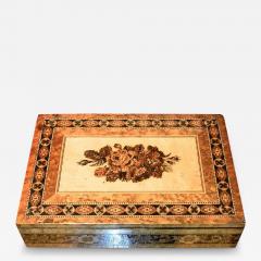19C English Tunbridgeware Tabletop Stationary Box Micro Mosaic - 4751613