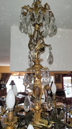 19C French Gilt Metal 12 Light Phoenix Chandelier with Swarovski Crystal - 2829372