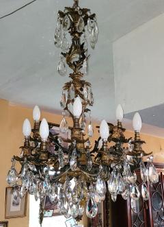 19C French Gilt Metal 12 Light Phoenix Chandelier with Swarovski Crystal - 2829376