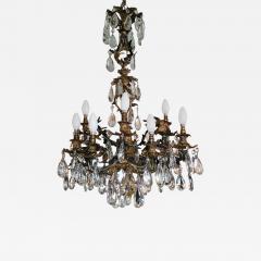 19C French Gilt Metal 12 Light Phoenix Chandelier with Swarovski Crystal - 2833186