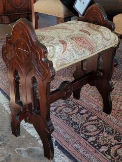 19C French Gothic Revival Bench Stool - 3506632