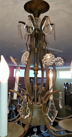 19C French Iron and Crystal Chandelier - 2121213