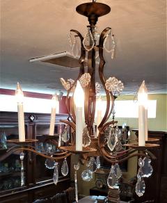 19C French Iron and Crystal Chandelier - 2121219
