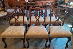 19C Set of 6 Irish Chippendale Style Ribbon Back Dining Chairs - 2699426