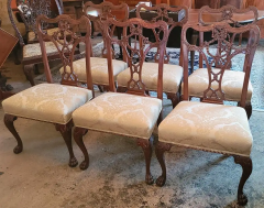 19C Set of 6 Irish Chippendale Style Ribbon Back Dining Chairs - 2699431