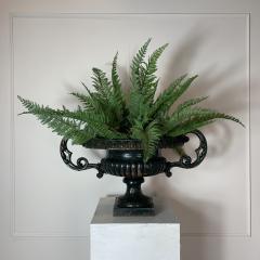 19TH C FRENCH CAST IRON URN WITH DECORATIVE HANDLES - 3030578