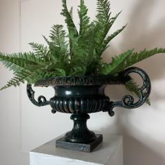 19TH C FRENCH CAST IRON URN WITH DECORATIVE HANDLES - 3030579