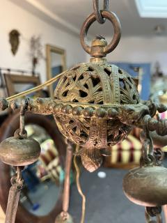 19TH CENTURY BRONZE CHURCH CHANDELIER WITH GRIFFINS AND LATIN PHRASES - 3168040