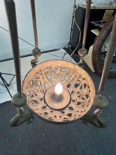 19TH CENTURY BRONZE CHURCH CHANDELIER WITH GRIFFINS AND LATIN PHRASES - 3168041