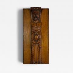 19TH CENTURY CARVED OAK TELAMON WALL PLAQUE - 4789940