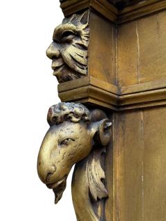 19TH CENTURY ELABORATE GILT FANTASTICAL CARVED ALLEGORICAL ITALIAN TALL CABINET - 4455490