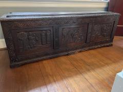 19TH CENTURY ENGLISH BAROQUE SCENE CARVED BLANKET CHEST - 2918392