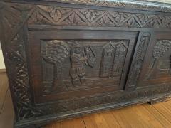 19TH CENTURY ENGLISH BAROQUE SCENE CARVED BLANKET CHEST - 2918395