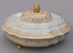 19TH CENTURY FA ENCE SOUP TUREEN DECORATED IN YELLOW OCHRE - 2722660