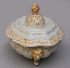 19TH CENTURY FA ENCE SOUP TUREEN DECORATED IN YELLOW OCHRE - 2722666