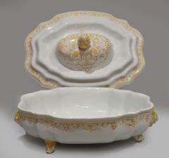 19TH CENTURY FA ENCE SOUP TUREEN DECORATED IN YELLOW OCHRE - 2722709