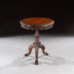19TH CENTURY FINELY CARVED ANGLO INDIAN ROSEWOOD TILT TOP TRIPOD TABLE - 1851186
