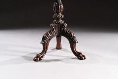 19TH CENTURY FINELY CARVED ANGLO INDIAN ROSEWOOD TILT TOP TRIPOD TABLE - 1851189