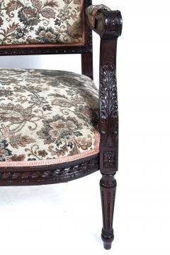 19TH CENTURY FRENCH LOUIS XVI SETTEE UPHOLSTERED WALNUT - 1245756