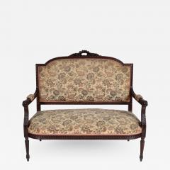 19TH CENTURY FRENCH LOUIS XVI SETTEE UPHOLSTERED WALNUT - 1389501