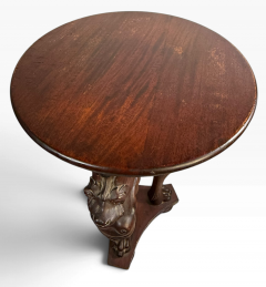 19TH CENTURY GOTHIC WINGED LIONESS CARVED MAHOGANY TABLE WITH CLAW FEET - 4779366