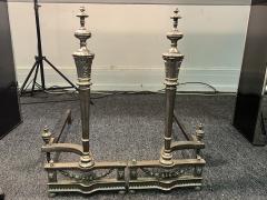19TH CENTURY NICKELED BRONZE REGENCY ANDIRONS - 3735863