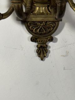 19TH CENTURY PAIR OF GILT BRONZE HARP SCONCES - 4496273
