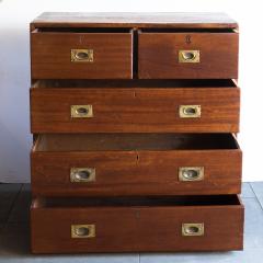 19TH CENTURY TEAK MILITARY OR NAVAL SHIPS CAMPAIGN CHEST - 693707