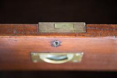 19TH CENTURY TEAK MILITARY OR NAVAL SHIPS CAMPAIGN CHEST - 693709