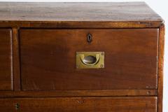 19TH CENTURY TEAK MILITARY OR NAVAL SHIPS CAMPAIGN CHEST - 693712