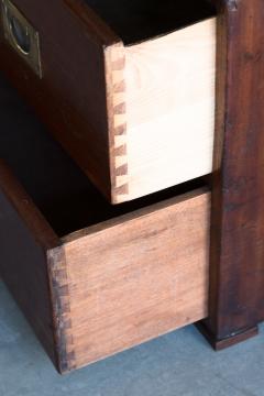 19TH CENTURY TEAK MILITARY OR NAVAL SHIPS CAMPAIGN CHEST - 693715