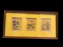 19TH CENTURY TRIO OF MINATURE LANDSCAPE WATERCOLORS - 4494499