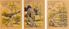 19TH CENTURY TRIO OF MINATURE LANDSCAPE WATERCOLORS - 4495297