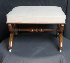 19TH CENTURY WALNUT X FRAME CURULE STOOL - 3023777