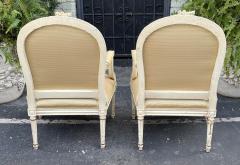 19c Antique French Louis XV XVI Transitional Arm Chairs a Pair - 1932409