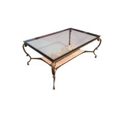 19c Style Bronze Italian Marble Glass Top Cocktail Table - 4523592