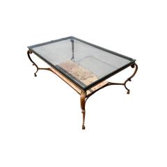 19c Style Bronze Italian Marble Glass Top Cocktail Table - 4523593