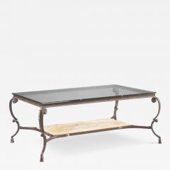 19c Style Bronze Italian Marble Glass Top Cocktail Table - 4523824
