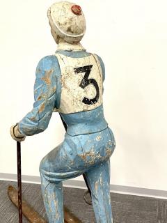 19th 20th C American Wood Lifesize Figure Skier Original Paint Olympian - 2539798