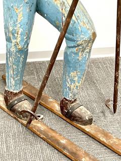 19th 20th C American Wood Lifesize Figure Skier Original Paint Olympian - 2539822