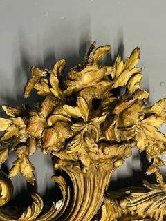 19th 20th Century Giltwood French Mirror Wall or Console Floral Decorated - 3007555