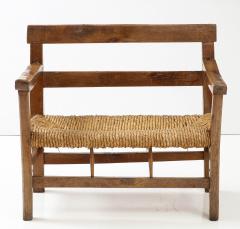 19th C 20th C French Walnut Bench Thatched Seat Rhone Alps Provence Region - 2937808