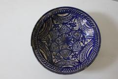 19th C Blue and White Fassi Moroccan Bowl - 3171946