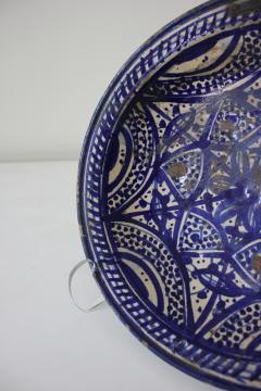 19th C Blue and White Fassi Moroccan Bowl - 3171951