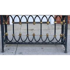 19th C Cast Iron Bronze Console Table W Later Fossil Stone Marble Top - 3338895
