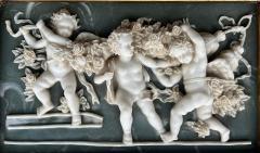 19th C French Neoclassical Beveled Trumeau Mirror Cherub Bas Relief Panel - 4605951