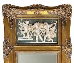 19th C French Neoclassical Beveled Trumeau Mirror Cherub Bas Relief Panel - 4605956