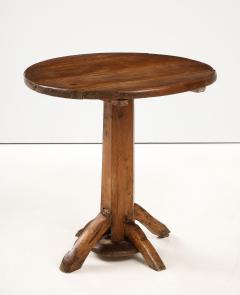 19th C French Oak Pedestal Tilt Top Wine Table - 3575968